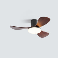 WOMO 3 Wood Blade Low Profile Ceiling Fan Lamp-WM5058