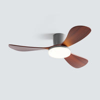 WOMO 3 Wood Blade Low Profile Ceiling Fan Lamp-WM5058