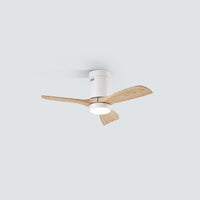 WOMO Mid-century Modern Hugger Ceiling Fan Lamp-WM5067