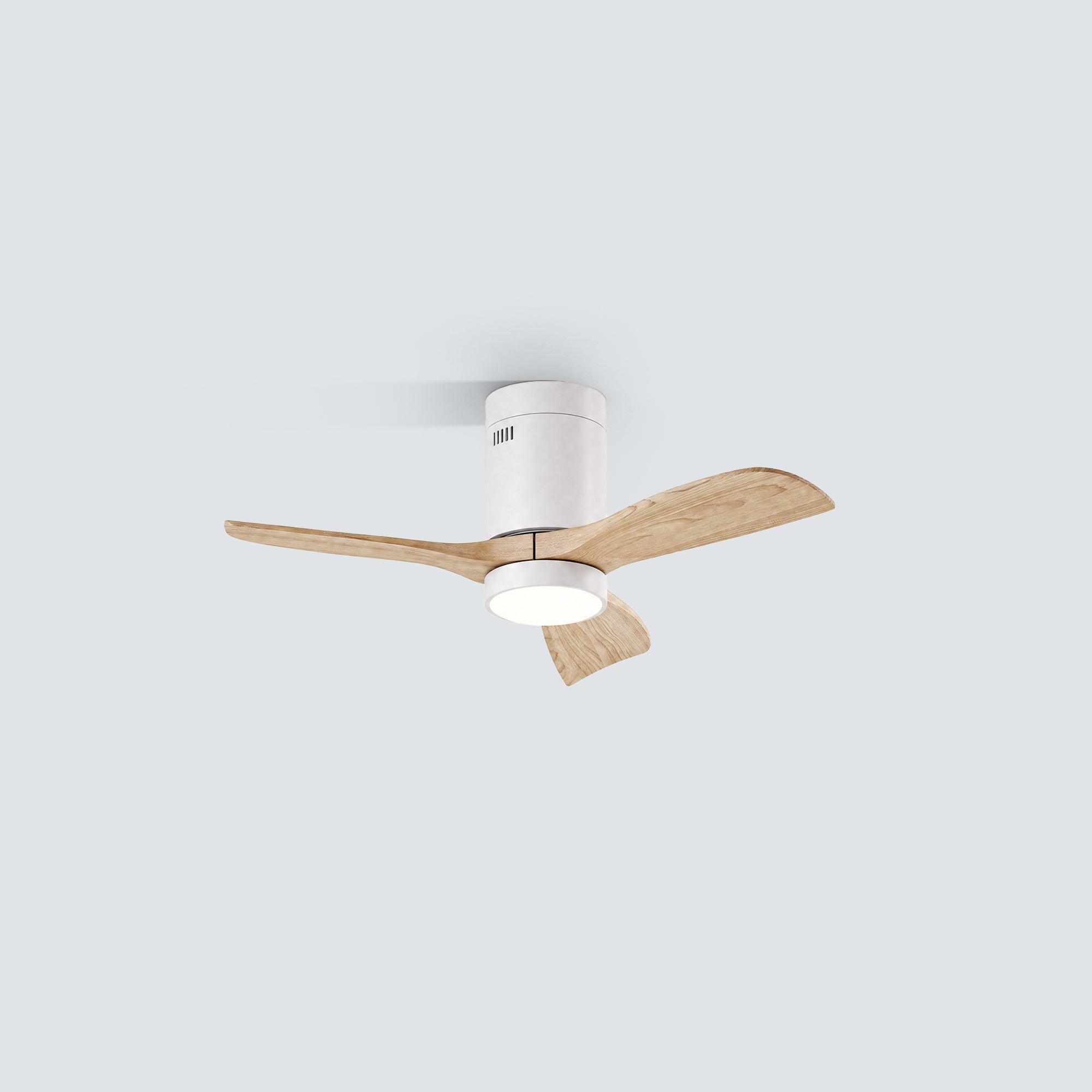 WOMO Mid-century Modern Hugger Ceiling Fan Lamp-WM5067