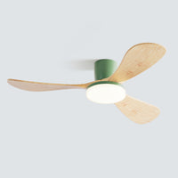 WOMO 3 Wood Blade Low Profile Ceiling Fan Lamp-WM5058