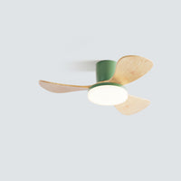 WOMO 3 Wood Blade Low Profile Ceiling Fan Lamp-WM5058
