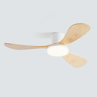 WOMO 3 Wood Blade Low Profile Ceiling Fan Lamp-WM5058