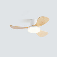 WOMO 3 Wood Blade Low Profile Ceiling Fan Lamp-WM5058