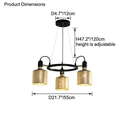 WOMO Industrial Gold Chandelier-WM2262