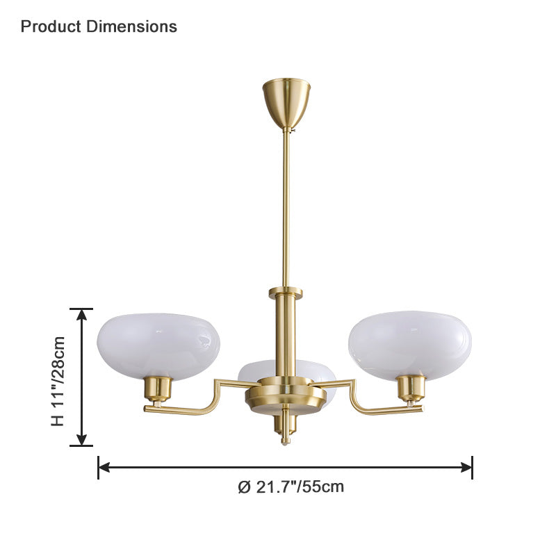 WOMO 1920s Milk Glass Chandelier-WM2301