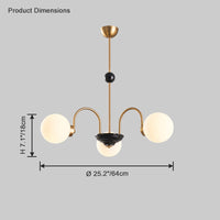 WOMO Frosted Glass Globe Chandelier-WM2304