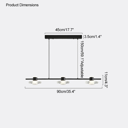 WOMO Black Linear Chandelier-WM2222