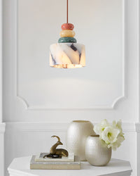 WOMO Multi-colour Dome Stone Pendant Light-WM3000