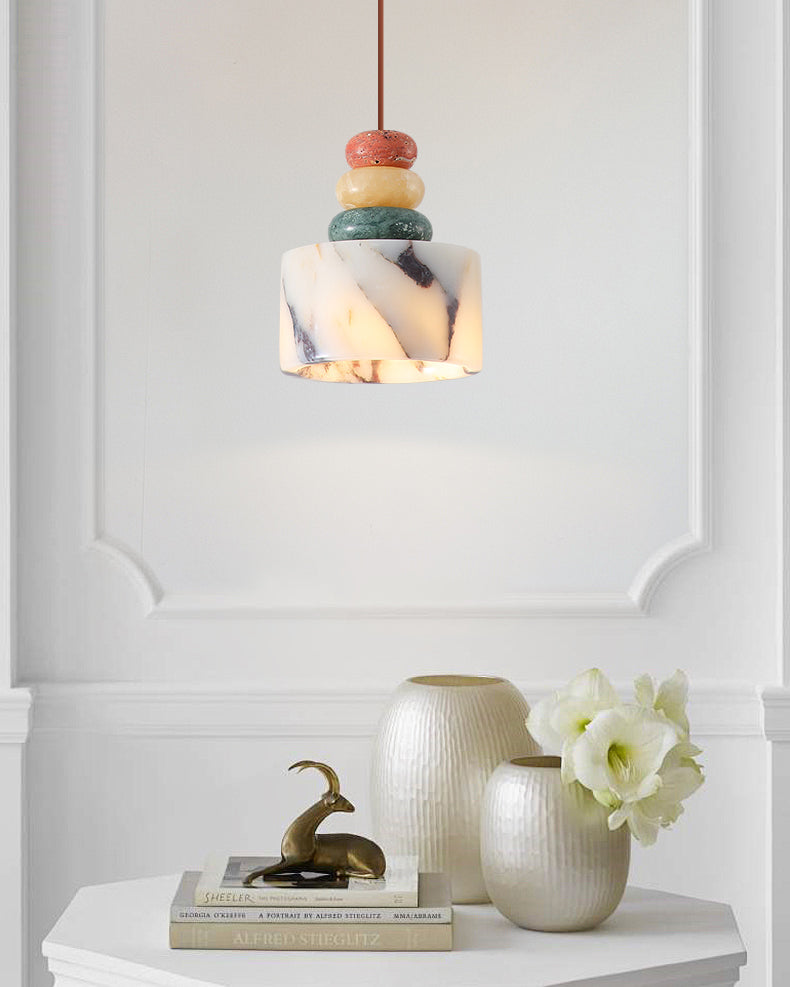 WOMO Multi-colour Dome Stone Pendant Light-WM3000