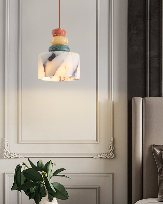 WOMO Multi-colour Dome Stone Pendant Light-WM3000