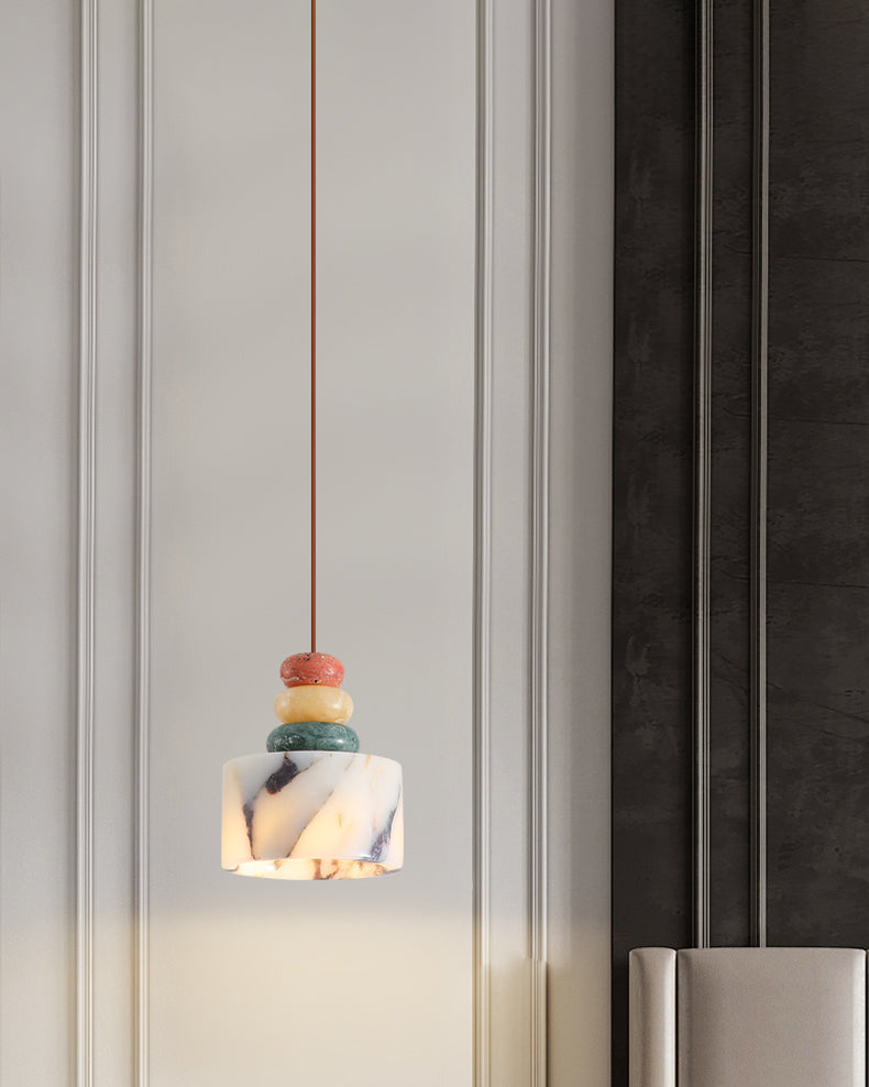 WOMO Multi-colour Dome Stone Pendant Light-WM3000