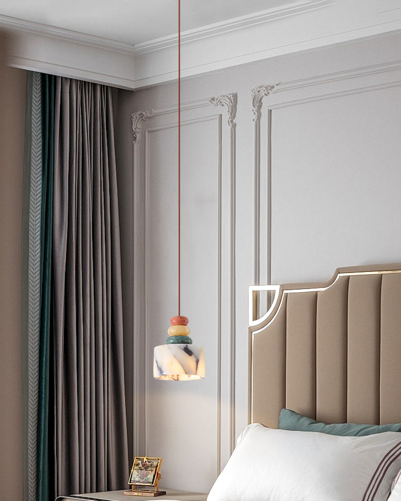 WOMO Multi-colour Dome Stone Pendant Light-WM3000