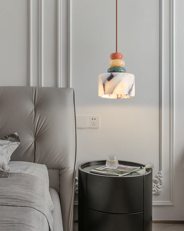 WOMO Multi-colour Dome Stone Pendant Light-WM3000
