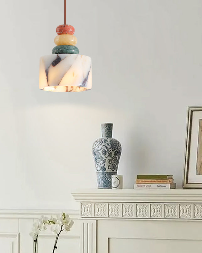 WOMO Multi-colour Dome Stone Pendant Light-WM3000