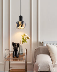 WOMO Black Dome Stone Pendant Light-WM3001