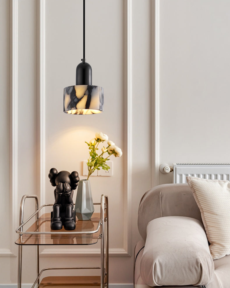 WOMO Black Dome Stone Pendant Light-WM3001