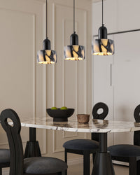 WOMO Black Dome Stone Pendant Light-WM3001