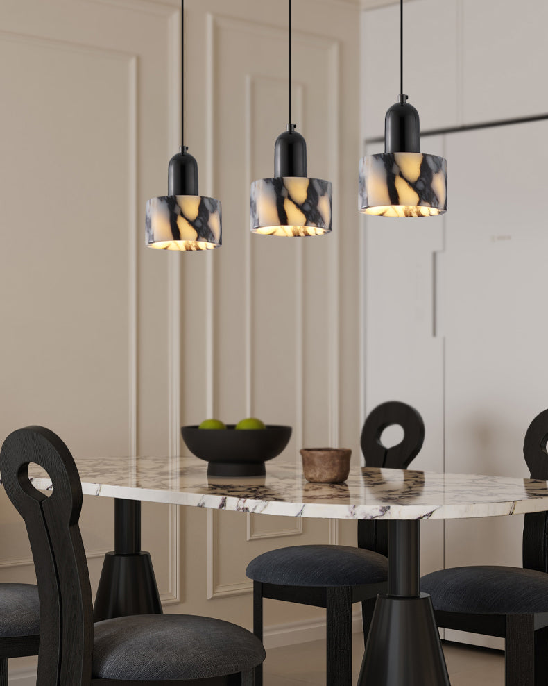 WOMO Black Dome Stone Pendant Light-WM3001