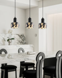 WOMO Black Dome Stone Pendant Light-WM3001