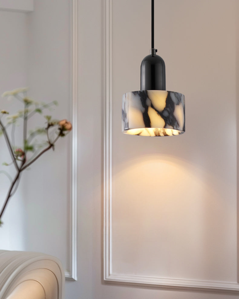 WOMO Black Dome Stone Pendant Light-WM3001
