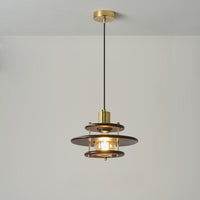 WOMO Walnut Flying Saucer Pendant Light-WM3003