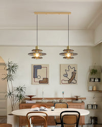 WOMO Walnut Flying Saucer Pendant Light-WM3003