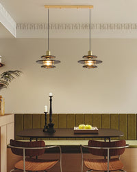 WOMO Walnut Flying Saucer Pendant Light-WM3003