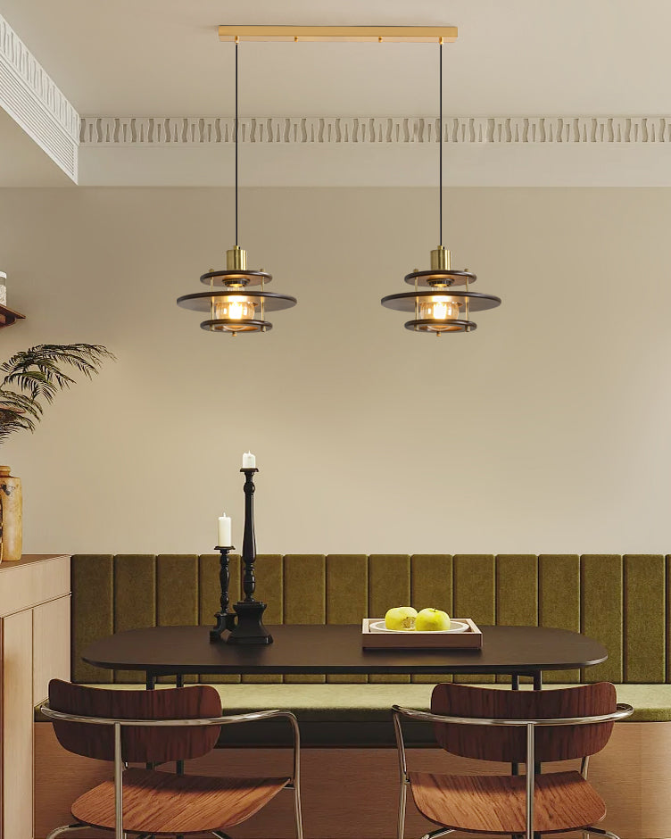 WOMO Walnut Flying Saucer Pendant Light-WM3003