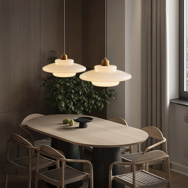 WOMO Milk Glass Dome Pendant Light-WM3009