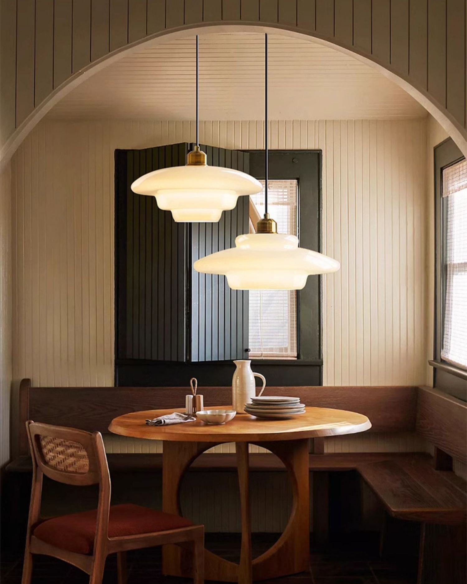 WOMO Milk Glass Dome Pendant Light-WM3009