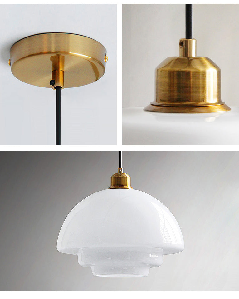 WOMO Milk Glass Dome Pendant Light-WM3009