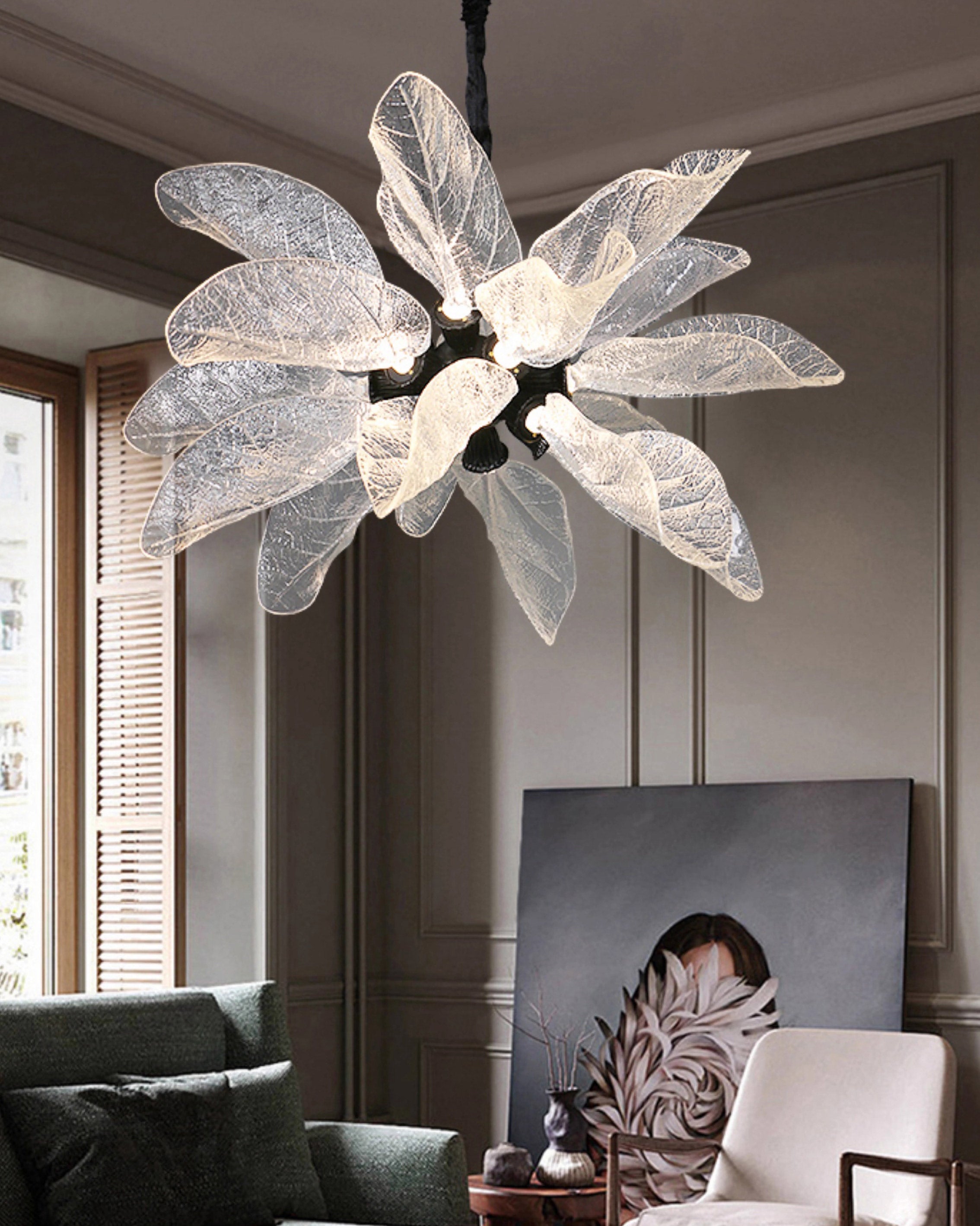 WOMO Luxury Crystal Leaf Chandelier-WM3010