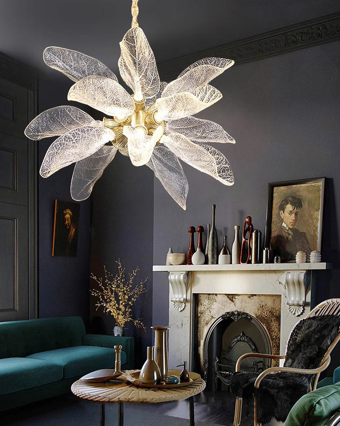 WOMO Luxury Crystal Leaf Chandelier-WM3010