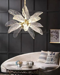 WOMO Luxury Crystal Leaf Chandelier-WM3010