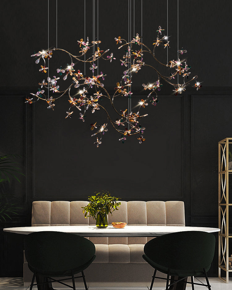 WOMO Crystal Flower Branch Chandelier-WM3011