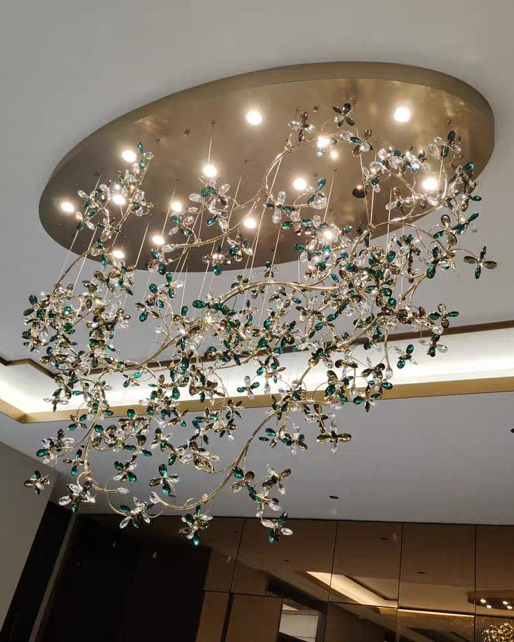WOMO Crystal Flower Branch Chandelier-WM3011