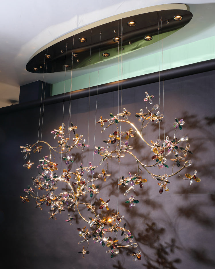 WOMO Crystal Flower Branch Chandelier-WM3011