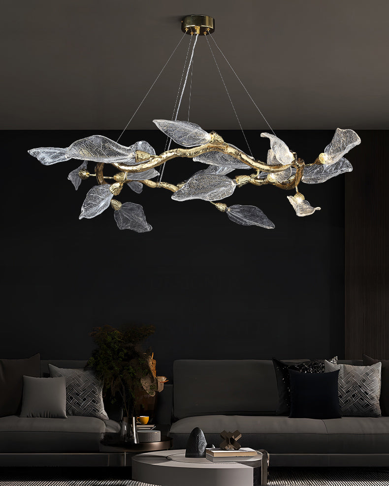 WOMO Crystal Leaf Branch Chandelier-WM3012