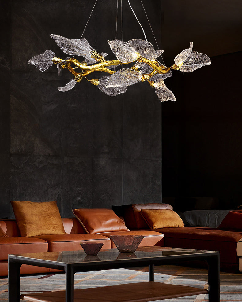 WOMO Crystal Leaf Branch Chandelier-WM3012