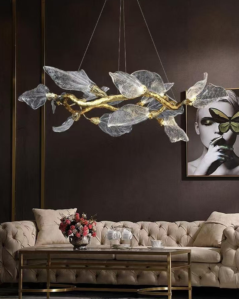 WOMO Crystal Leaf Branch Chandelier-WM3012