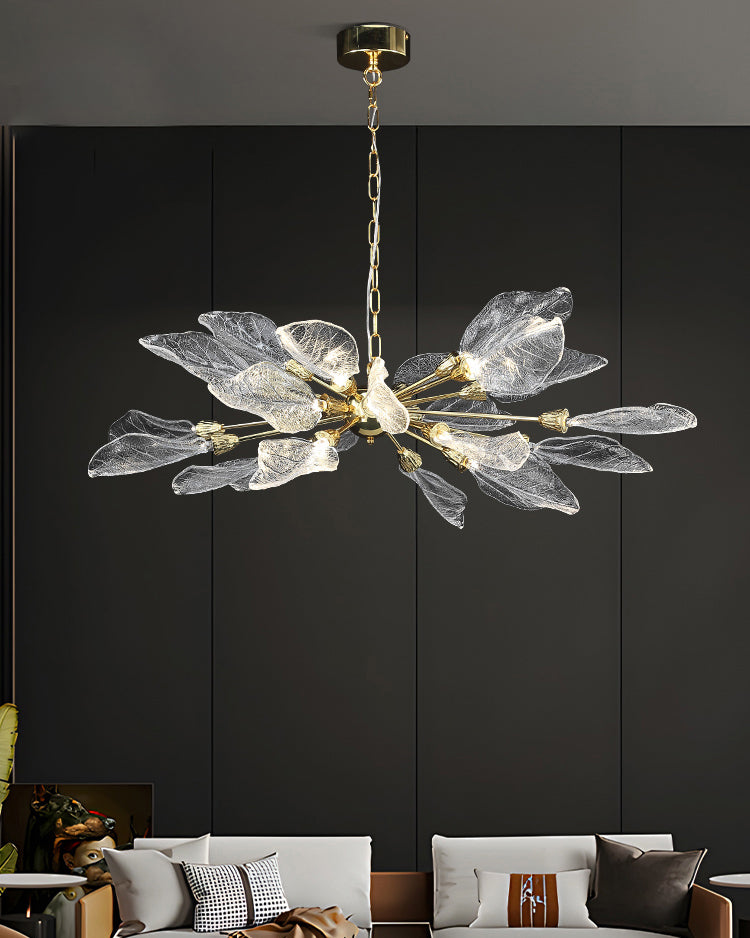 WOMO  Crystal Leaf Petal Chandelier-WM3013