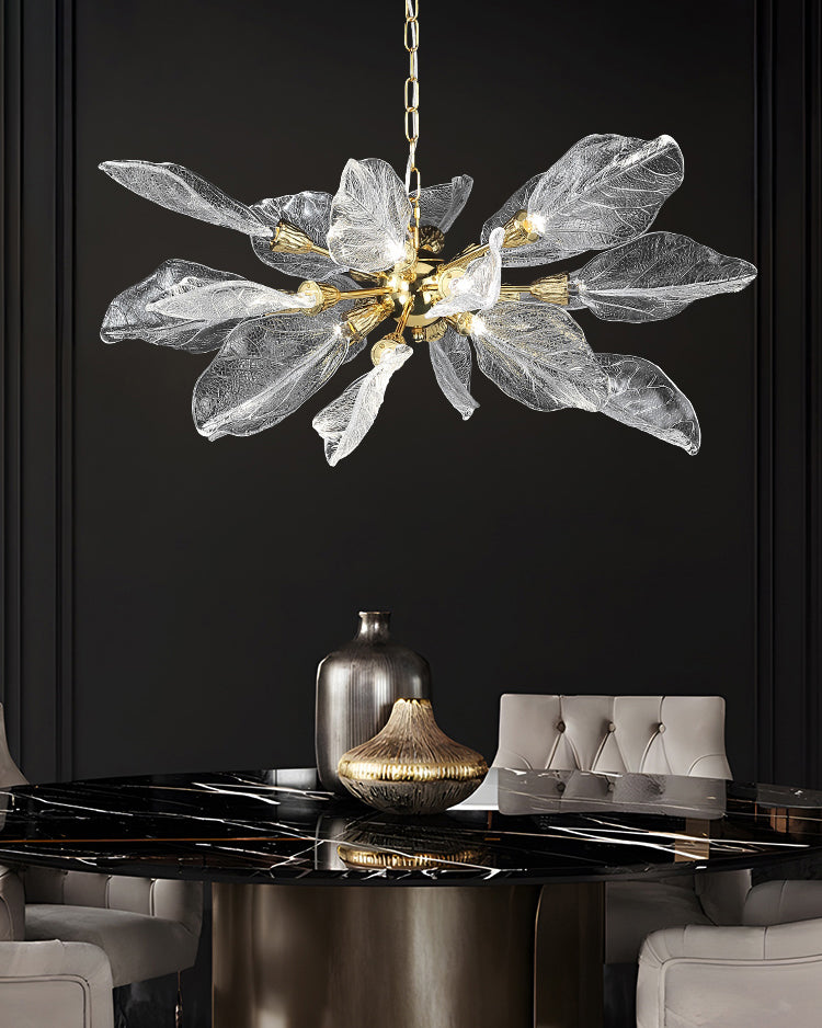 WOMO  Crystal Leaf Petal Chandelier-WM3013