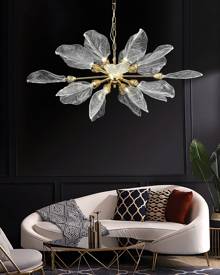 WOMO  Crystal Leaf Petal Chandelier-WM3013