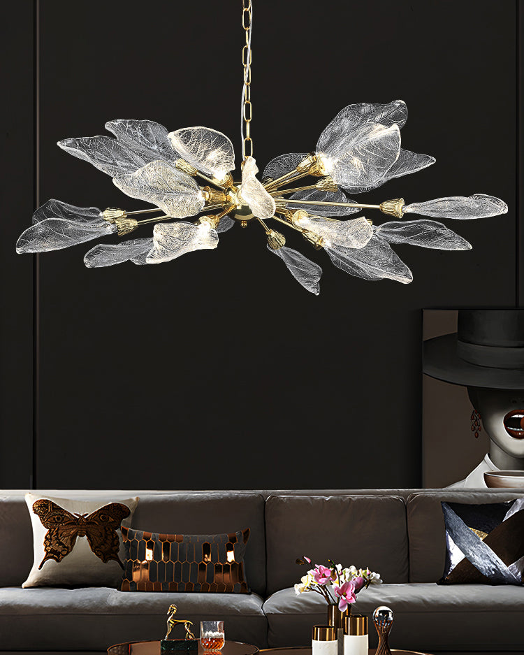 WOMO  Crystal Leaf Petal Chandelier-WM3013
