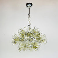 WOMO Green Glass Flower Chandelier-WM3017