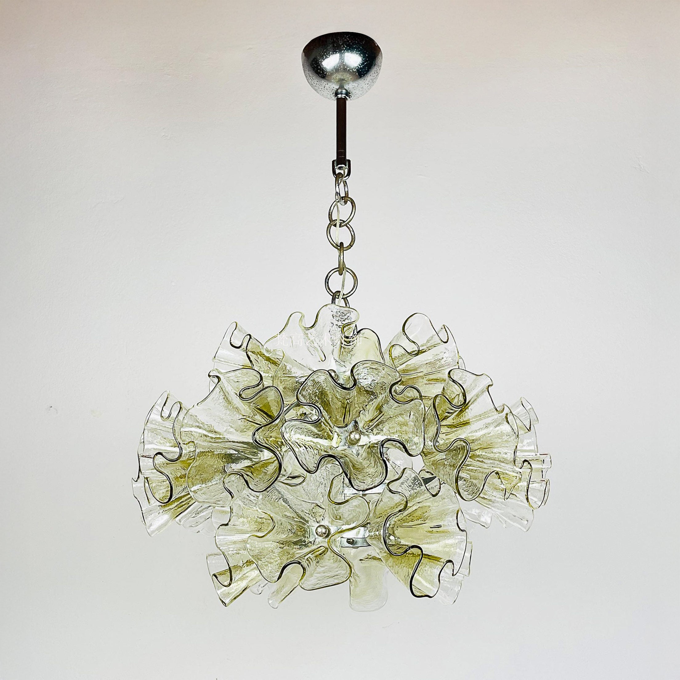 WOMO Green Glass Flower Chandelier-WM3017