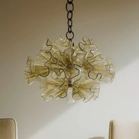 WOMO Green Glass Flower Chandelier-WM3017