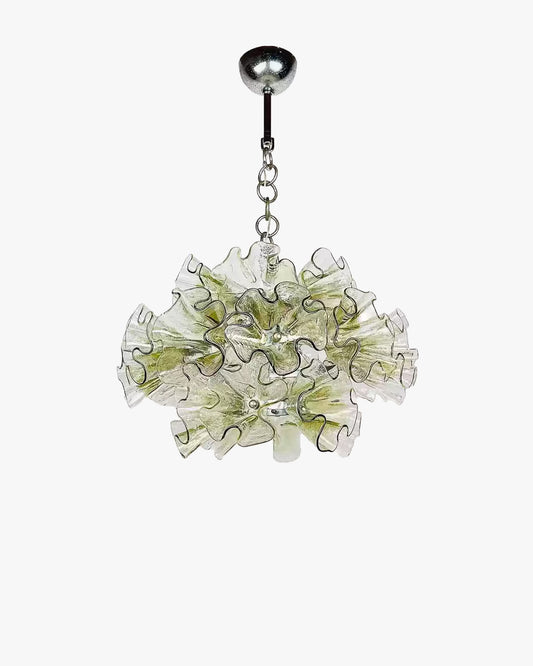 WOMO Green Glass Flower Chandelier-WM3017