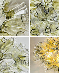 WOMO Green Glass Flower Chandelier-WM3017